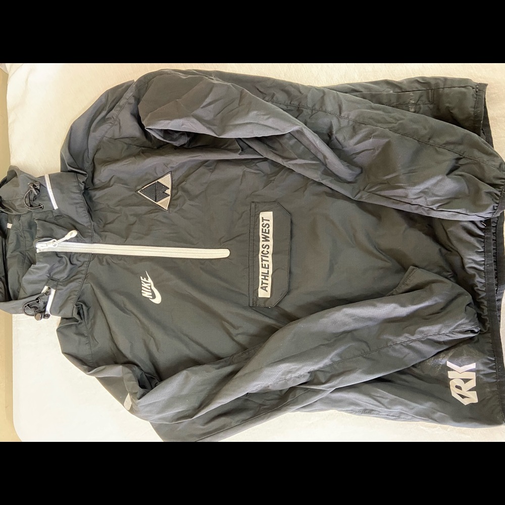 Black quarter zip wind breaker